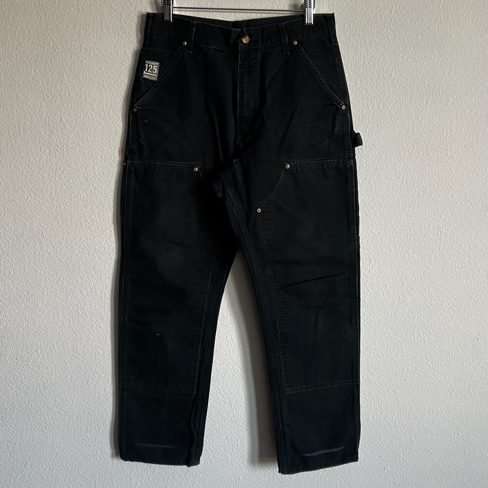 Carhartt B01 BLK black double knee work wear carpenter pants